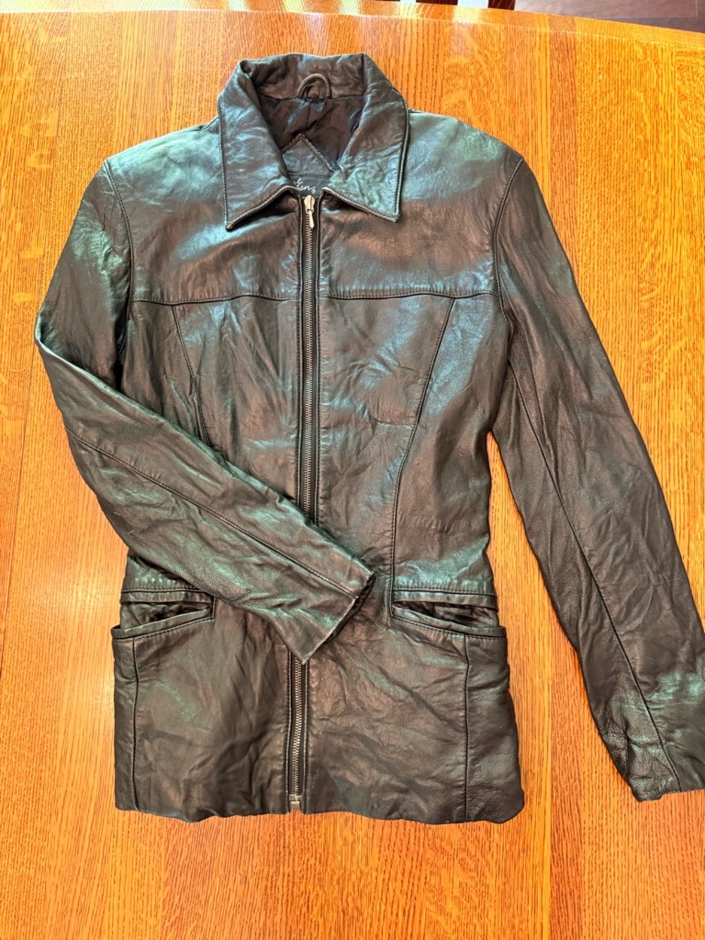 Michael Hoban Black Women’s Leather Zip Jacket XS